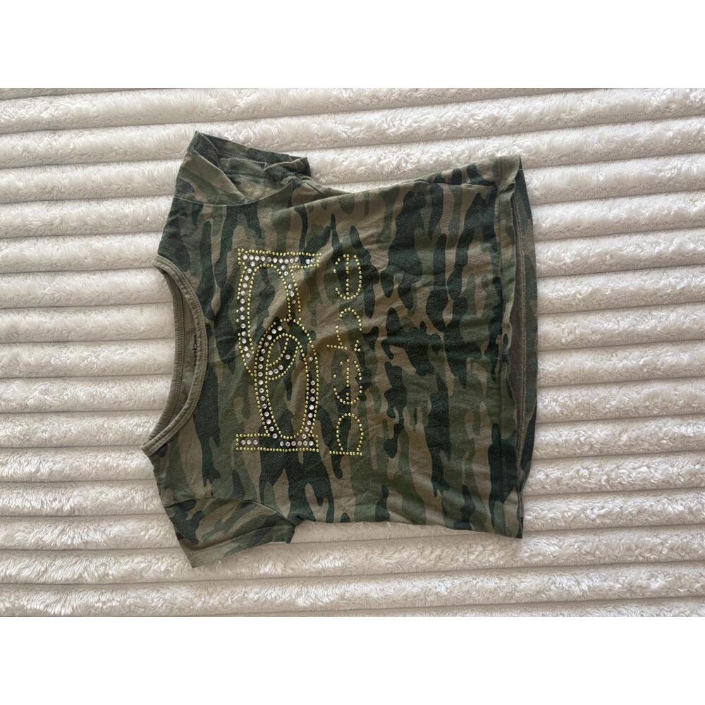 bebe girls Camouflage Print Baby-T with Rhinestone Logo M(5/6)